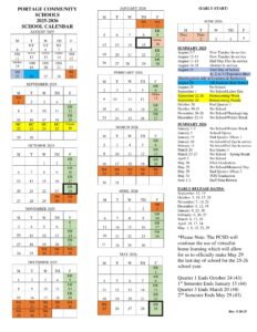 Portage Community School District calendar