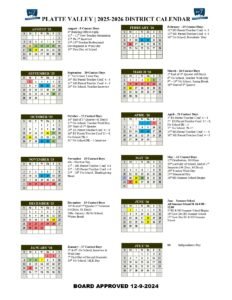 PLATTE VALLEY SCHOOL DISTRICT CALENDAR