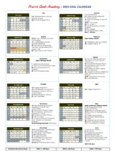 Prairie Seeds Academy 25-26, 1 calendar