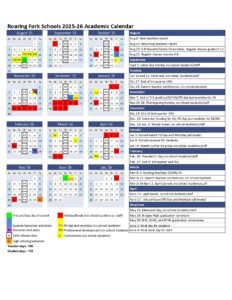 Roaring Fork Schools 25-26 calendar
