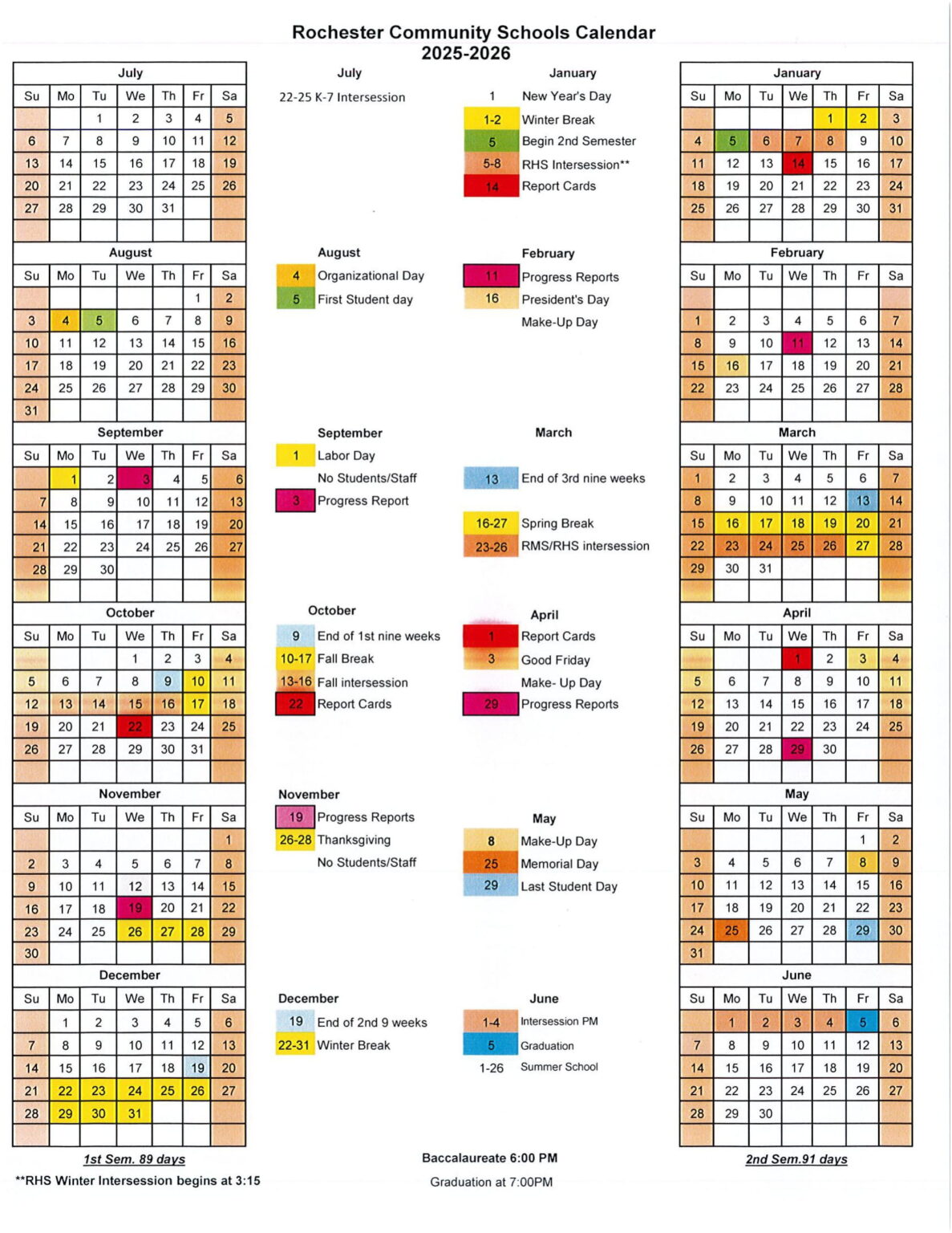 Rochester School Calendar 2025 26 Rochester School Calendar 2025 26