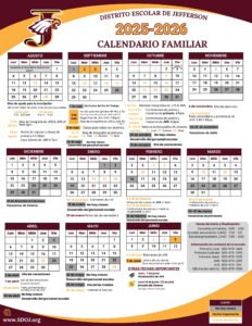SCHOOL DISTRICT OF JEFFERSON CALENDAR