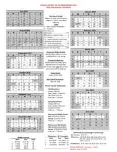Menomonie Area School Calendar wi 25-26
