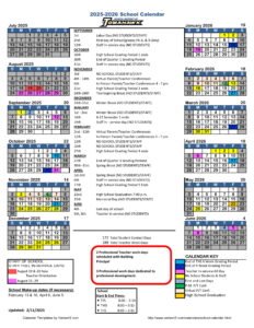 SCHOOL DISTRICT OF TOMAHAWK CALENDAR