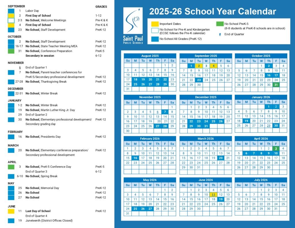 saint paul public schools calendar