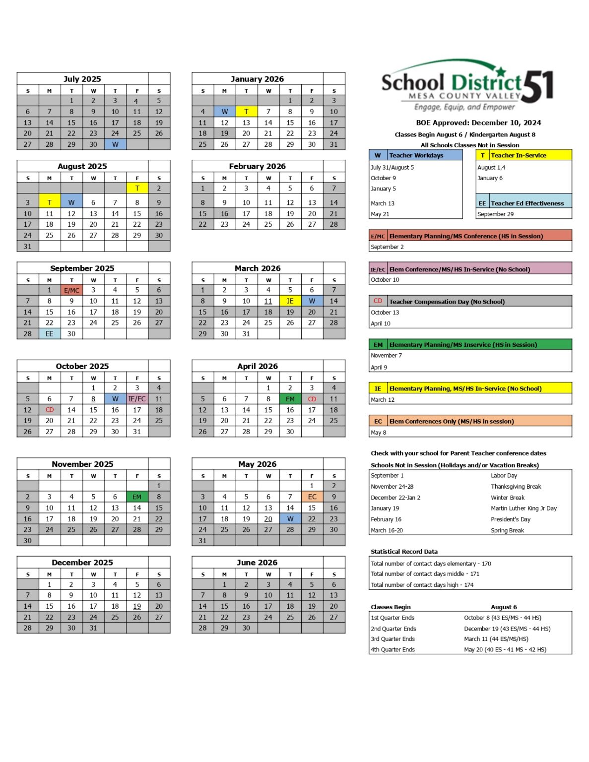Mesa county valley CO School D51 Calendar 2526 Revised [PDF] EduCounty
