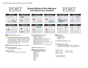 School District of Fort Atkinson CALENDAR