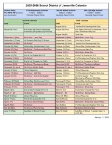 school district of janeville calendar