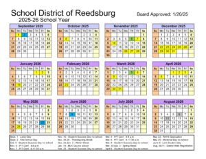 SCHOOL DISTRICT OF REEDSBURG CALENDAR