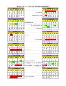 Scott County School District 2 2025-2026 calendar