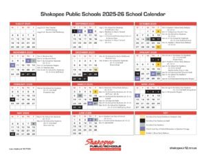Shakopee Public Schools 25-26 CALENDAR