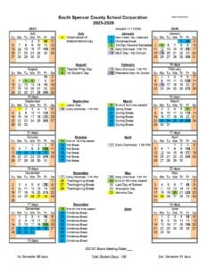 South Spencer County School Corporation calendar
