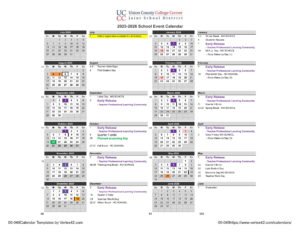 UC Union County College Corner CC Joint School District calendar