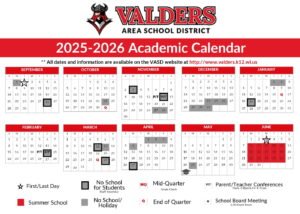 valders area school district calendar