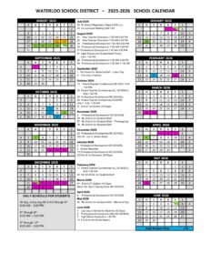 waterloo school district calendar