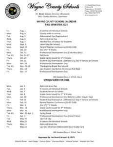 Wayne County Schools tn Calendar