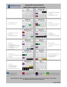 Wentzville School District calendar