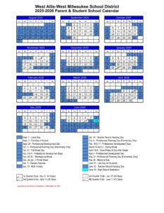 West Allis-West Milwaukee School District calendar
