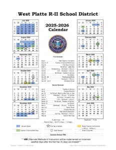 West Platte R-II School District calendar