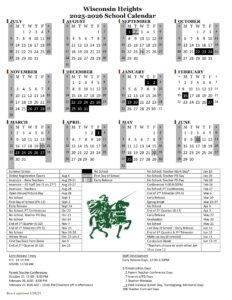 WISCONSIN HEIGHTS CALENDAR