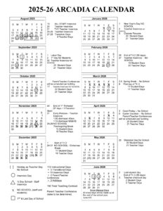 school district of arcadia calendar