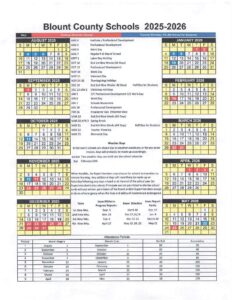 BLOUNT COUNTY SCHOOLS calendar