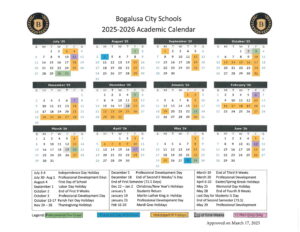 Bogalusa City Schools calendar