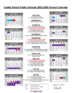 CADDO PARISH SCHOOL CALENDAR