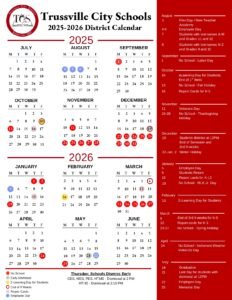 Trussville City Schools calendar